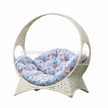 Comfortable  outdoor sleeping bed PE wicker rattan chaise lounge for garden